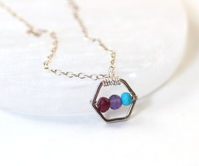 Simple Birthstone Necklace - image2
